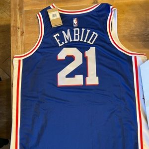 NWT Nike NBA Authentics Philadelphia 76ers Joel Embiid #21 Jersey size XXL